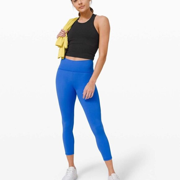 Lululemon Ebb To Street Racerback Crop Tank-Black Cropped Athletic Tank- Size 4 - Picture 2 of 11